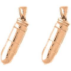 14K or 18K Gold 28mm 3D Bullet Earrings