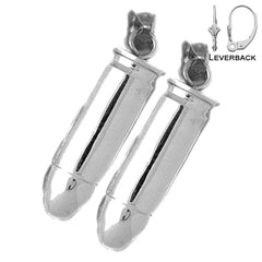 Pendientes de bala 3D de oro de 14 quilates o 18 quilates de 35 mm