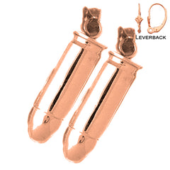 Pendientes de bala 3D de oro de 14 quilates o 18 quilates de 35 mm