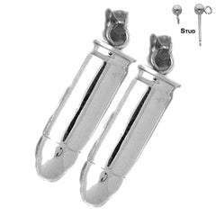 Pendientes de bala 3D de oro de 14 quilates o 18 quilates de 35 mm