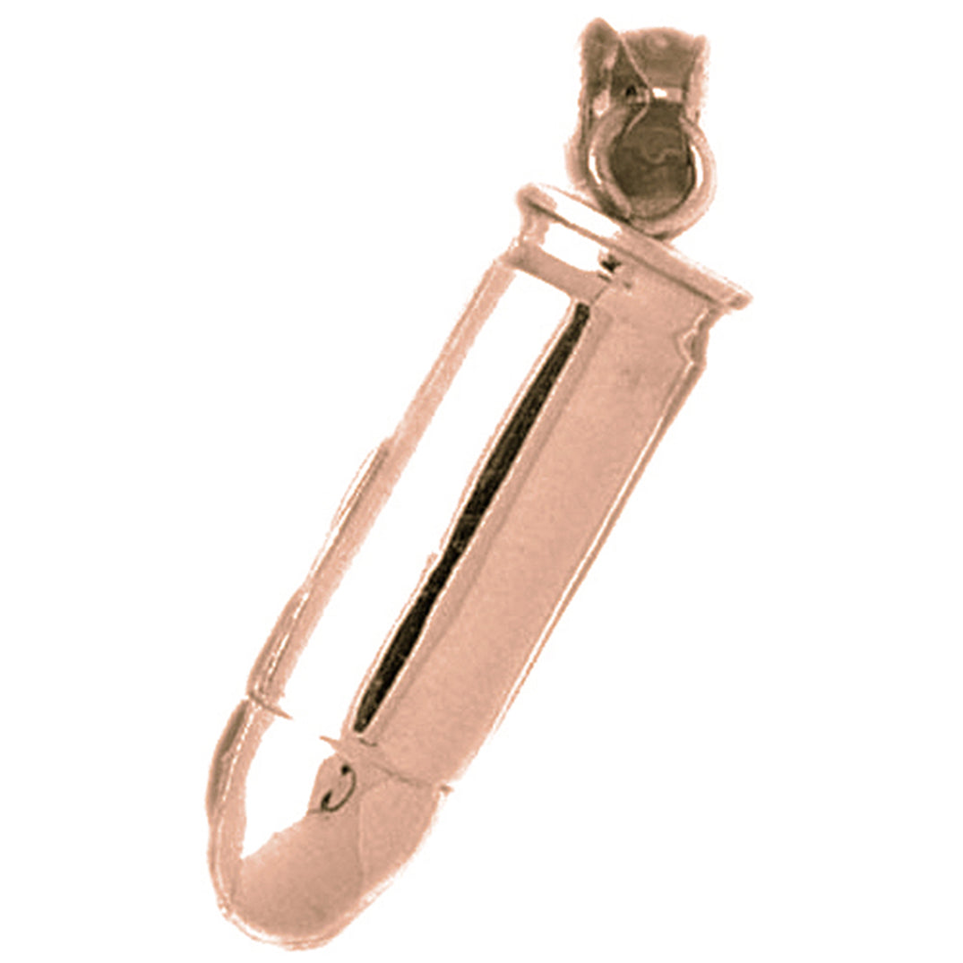 10K, 14K or 18K Gold 3D Bullet Pendant
