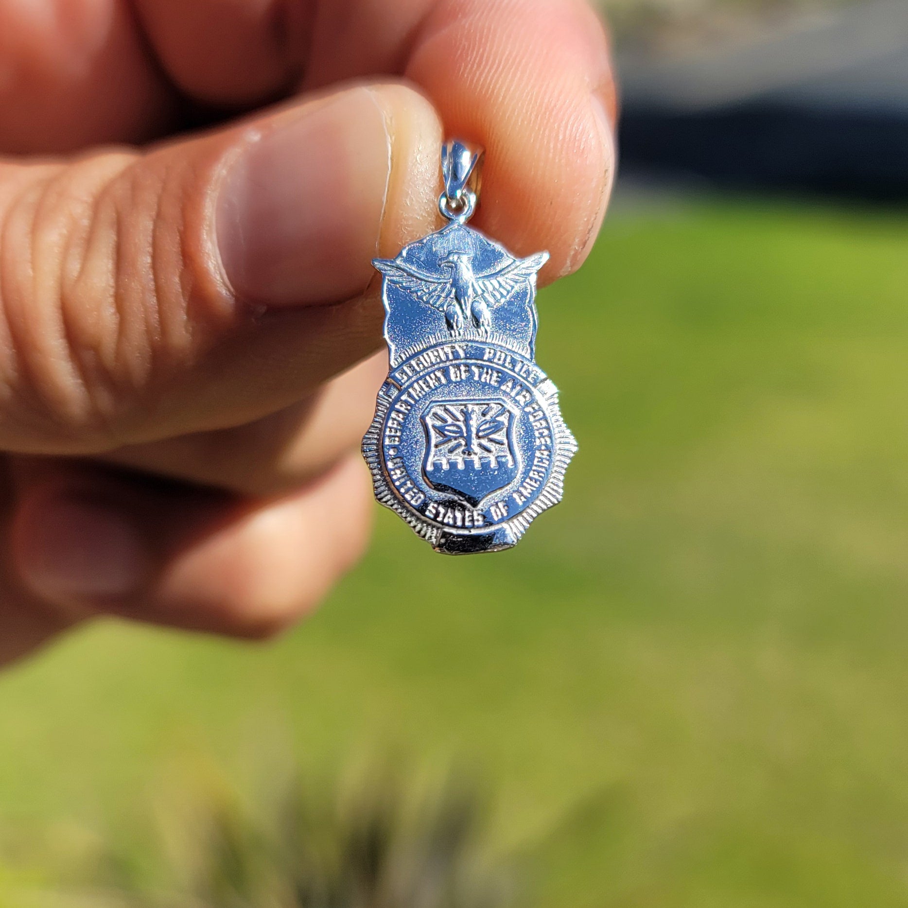 10K, 14K or 18K Gold Air Force Badge Pendant