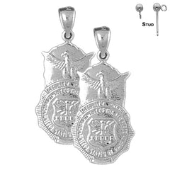 14K or 18K Gold Air Force Badge Earrings