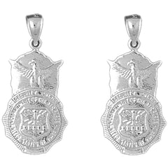 14K or 18K Gold 29mm Air Force Badge Earrings