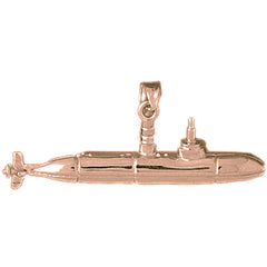 10K, 14K or 18K Gold Submarine Pendant