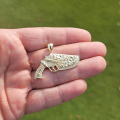 10K, 14K or 18K Gold Gun In Holster Pendant