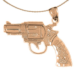 10K, 14K or 18K Gold Revolver Gun Pendant