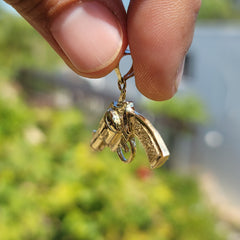 Revolver-Anhänger aus 10 Karat, 14 Karat oder 18 Karat Gold