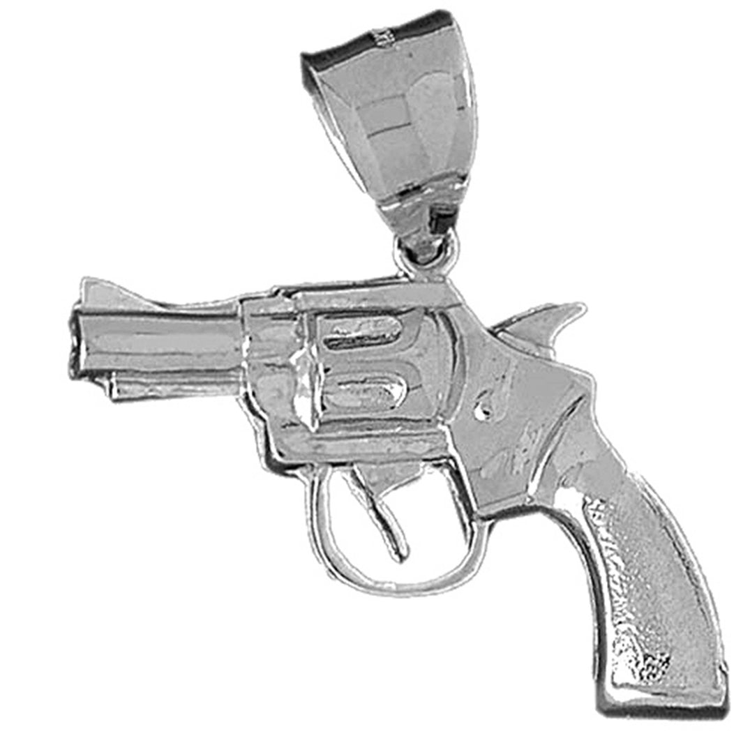 10K, 14K or 18K Gold Revolver Gun Pendant