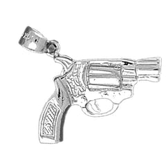 10K, 14K or 18K Gold Revolver Gun Pendant