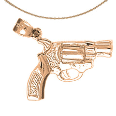 10K, 14K or 18K Gold Revolver Gun Pendant