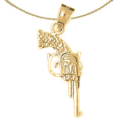 14K or 18K Gold 3D Revolver Gun Pendant