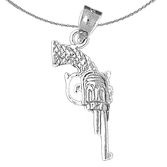 14K or 18K Gold 3D Revolver Gun Pendant