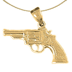 10K, 14K or 18K Gold Revolver Gun Pendant