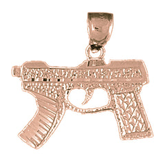 10K, 14K or 18K Gold Uzi Gun Pendant