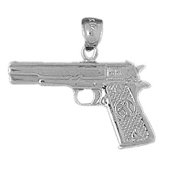 10K, 14K or 18K Gold Handgun Pendant