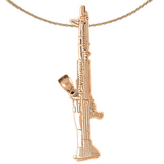 M-16 Gewehranhänger aus 10 Karat, 14 Karat oder 18 Karat Gold