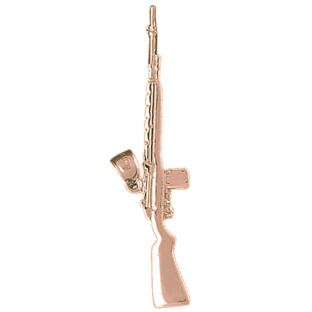 10K, 14K or 18K Gold Rifle Pendant