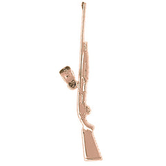 10K, 14K or 18K Gold Rifle Pendant