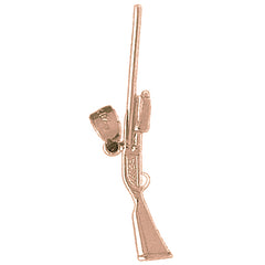 14K or 18K Gold Rifle Pendant