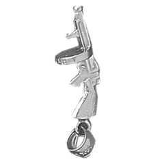 14K or 18K Gold 3D Tommy Gun Pendant