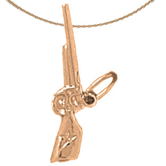 14K oder 18K Gold 3D Scharfschützengewehr Anhänger