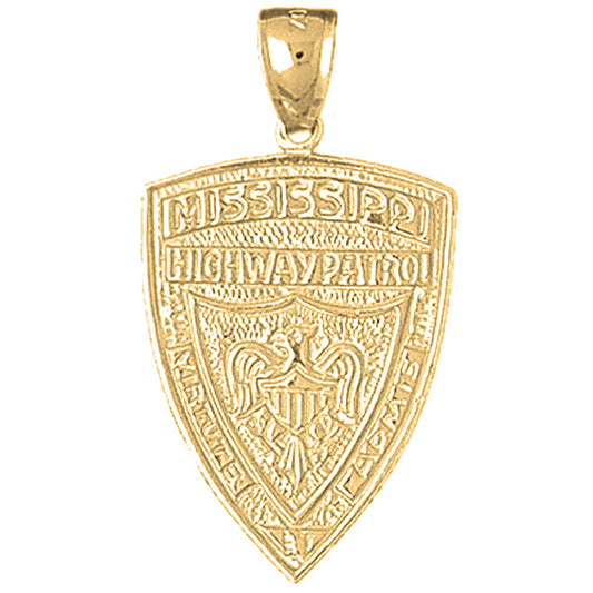 10K, 14K or 18K Gold Mississippi Highway Patrol Pendant