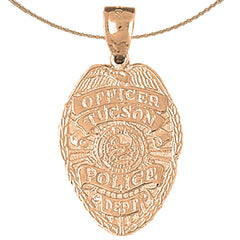 Colgante de policía de Tucson de oro de 10K, 14K o 18K