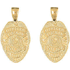 14K or 18K Gold 33mm Tucson Police Earrings