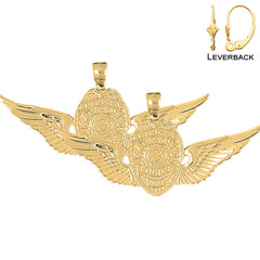 Sterling Silver 32mm Tucson Police Earrings (White or Yellow Gold Plated)