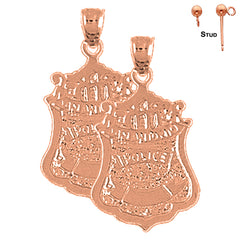 14K or 18K Gold San Antonio Police Earrings