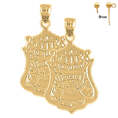 14K or 18K Gold San Antonio Police Earrings