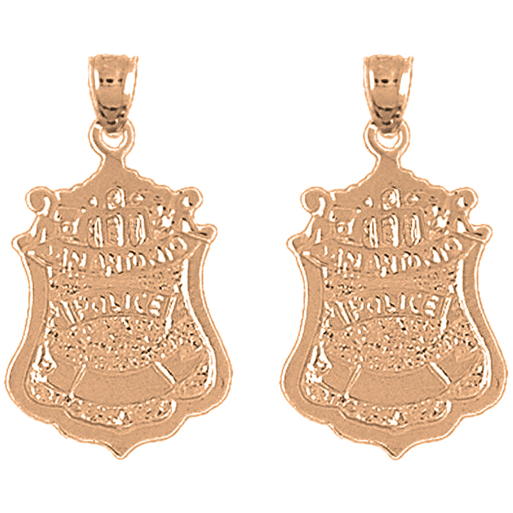 14K or 18K Gold 26mm San Antonio Police Earrings