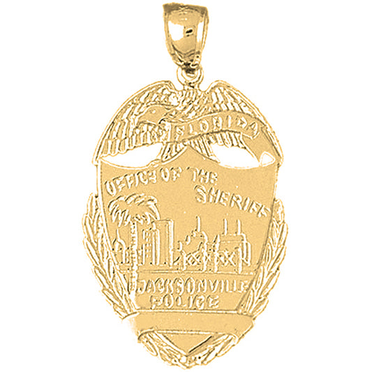 10K, 14K or 18K Gold Jacksonville Police Pendant