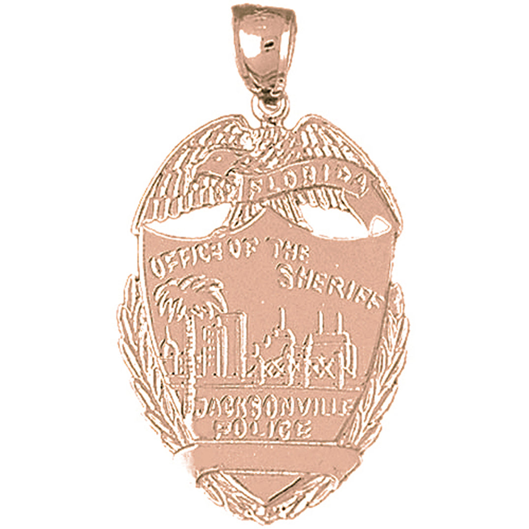 10K, 14K or 18K Gold Jacksonville Police Pendant
