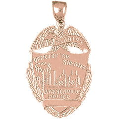 10K, 14K or 18K Gold Jacksonville Police Pendant