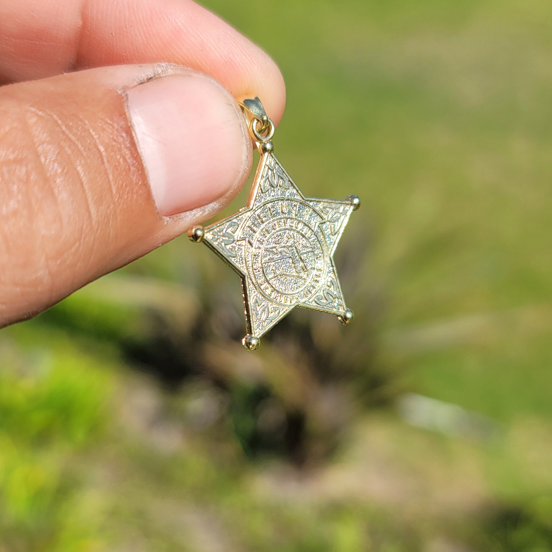 10K, 14K or 18K Gold State Of Florida Sheriff's Dept. Pendant