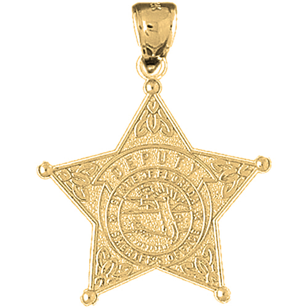 10K, 14K or 18K Gold State Of Florida Sheriff's Dept. Pendant