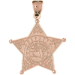 10K, 14K or 18K Gold State Of Florida Sheriff's Dept. Pendant