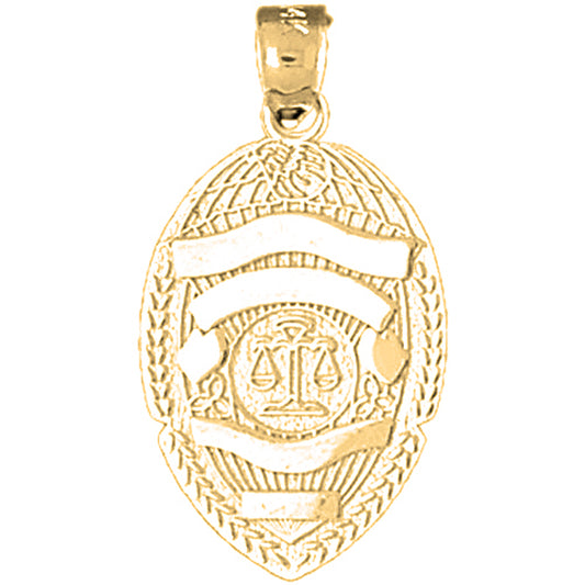 10K, 14K or 18K Gold Scales of Justice Badge Pendant