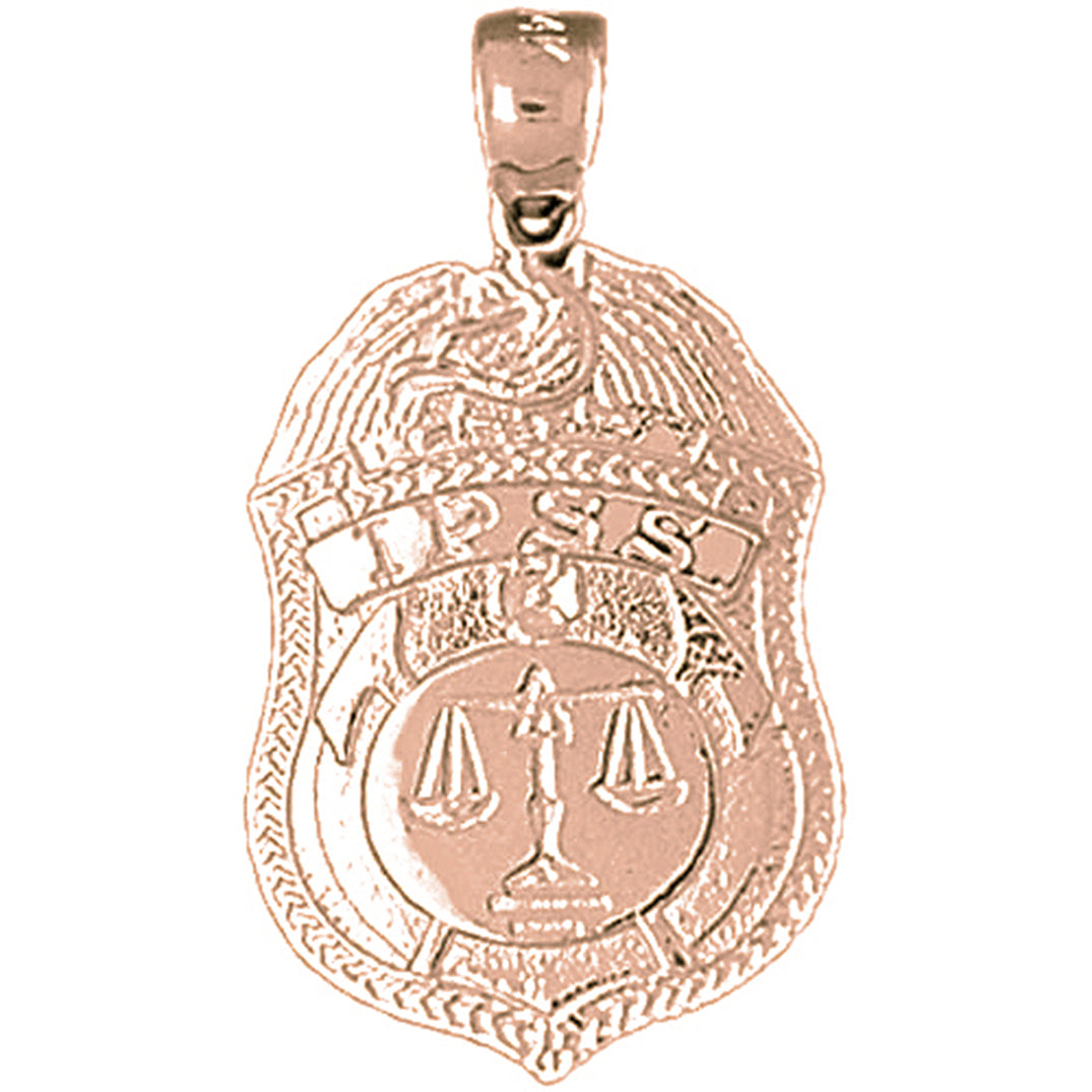 10K, 14K or 18K Gold IPSS Scales of Justice Badge Pendant