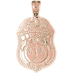 10K, 14K or 18K Gold IPSS Scales of Justice Badge Pendant