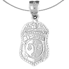 14K or 18K Gold IPSS Scales of Justice Badge Pendant