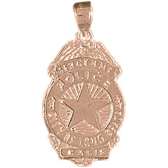 10K, 14K or 18K Gold Long Beach Police Pendant