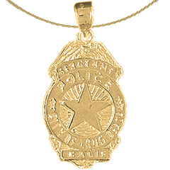 10K, 14K or 18K Gold Long Beach Police Pendant