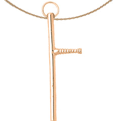 Colgante de bastón 3D de oro de 10 quilates, 14 quilates o 18 quilates