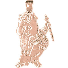 10K, 14K or 18K Gold Officer Pig Pendant