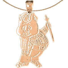 Offiziersschwein-Anhänger aus 10 Karat, 14 Karat oder 18 Karat Gold