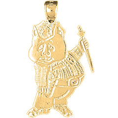 10K, 14K or 18K Gold Officer Pig Pendant