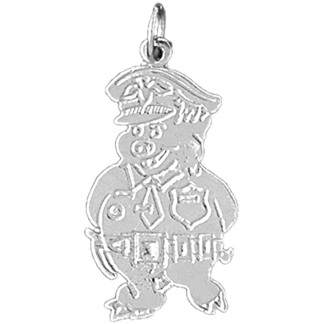 14K or 18K Gold Officer Pig Pendant